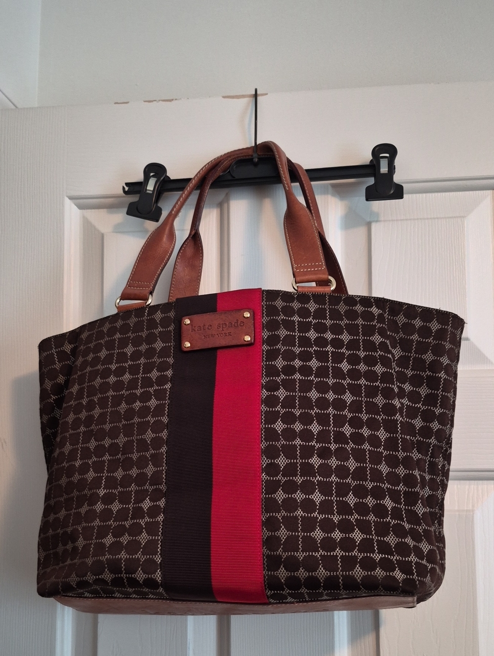 Kate Spade New York Geometric Tote Brown & Red